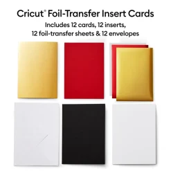 Cricut Papier Et Cartes|La Gamme Explore^Cartes avec insert de transfert de foil, collection Royal Flush- R40 (12unités)