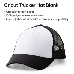 Cricut Supports Personnalisables|Supports Personnalisables^Casquette , Noir et blanc (12 unités)
