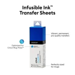 Cricut Infusible Ink^Feuilles de transfert Infusible Ink™ (2 unités), Bleu Véritable