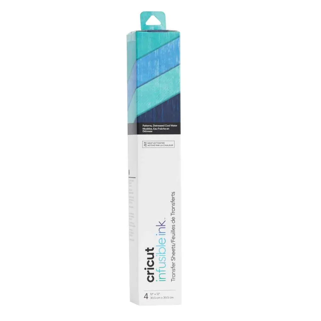 Cricut Infusible Ink|Matériaux^Feuilles de transfert Infusible Ink™ à motifs, Eau fraîche aspect vieilli