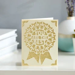 Cricut Papier Et Cartes|La Gamme Joy^Inserts de cartes Joy™, Crême/Or Paillettes