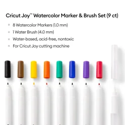 Cricut Stylos Et Marqueurs|Stylos Et Marqueurs^Kit de marqueurs et pinceau aquarelle Joy™ (9unités)