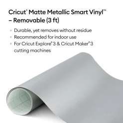 Cricut Vinyle^Matte Metallic Smart Vinyl™ - Removable, (3 ft)