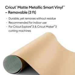 Cricut Vinyle|Vinyle^Matte Metallic Smart Vinyl™ - Removable, (3 ft)