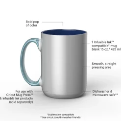 Cricut Supports Personnalisables|Infusible Ink^Mug biseauté en céramique à personnaliser - 425ml (15oz) (1unité)