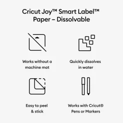 Cricut Papier Et Cartes|Gamme Smart Materials^Papier autocollant Joy™ Smart Label™ dissoluble, blanc