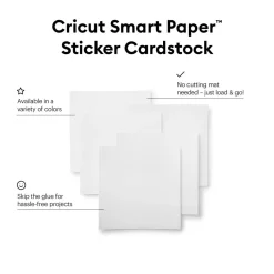 Cricut Gamme Smart Materials^Papier cartonné autocollant Smart Paper™, Blanc