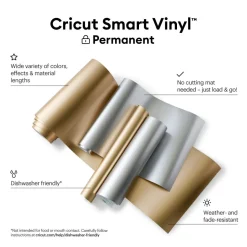 Cricut Vinyle|Gamme Smart Materials^Smart Vinyl™ Mat métallisé - Permanent (0,9m)