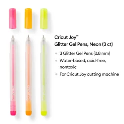 Cricut Stylos Et Marqueurs|Stylos Et Marqueurs^Stylos à encre gel pailleté Joy™ 0,8mm, fluo (3unités)