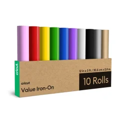 Cricut Matériaux Économiques|Thermocollant (htv)^Thermocollant économique, collection Rainbow - 30,5 cm &times; 91,4 cm (12 po &times; 3 pi) (10 unités)