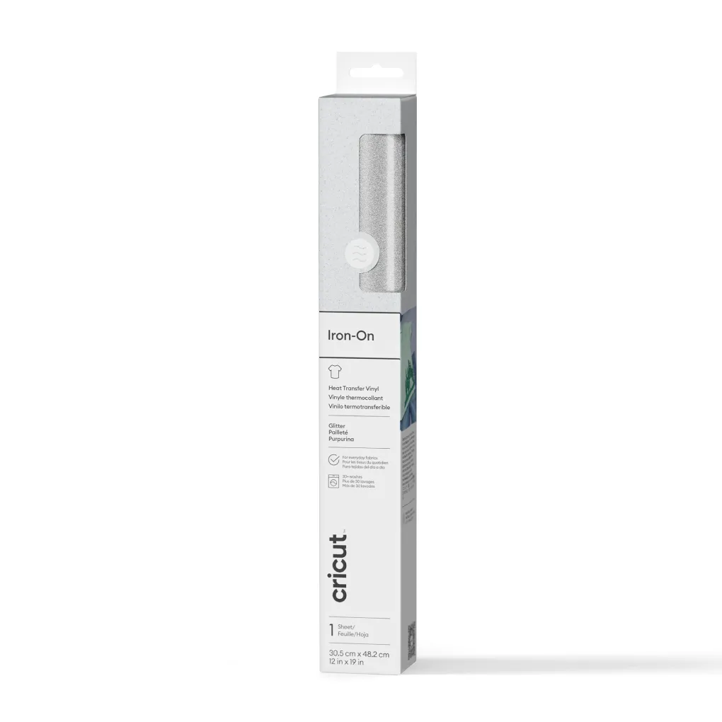Cricut Thermocollant (htv)^Thermocollant pailleté (0,5 m / 1,6 pi), Blanc
