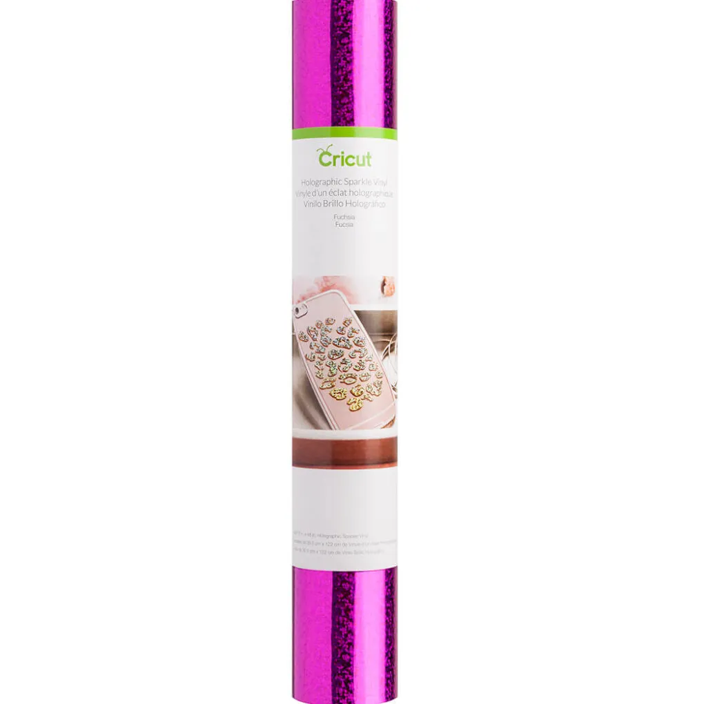 Cricut Thermocollant (htv)^Thermocollant scintillant holographique, Fuchsia, 30,5x 61