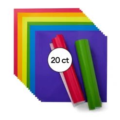 Cricut Vinyle|La Gamme Explore^Vinyle, collection Bright Rainbow- Permanent (20unités)