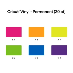 Cricut Vinyle|La Gamme Explore^Vinyle, collection Bright Rainbow- Permanent (20unités)