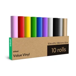 Cricut Matériaux Économiques|Vinyle^Vinyle économique, collection Rainbow - 30,5 cm &times; 1,5 m (12 po &times; 5 pi) (10 unités)