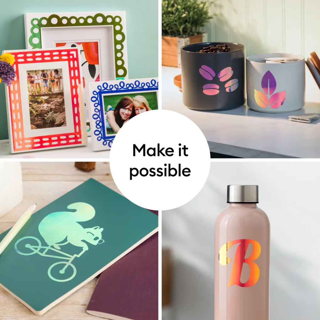 Cricut Vinyle^Vinyle holographique (1,2m / 4pi), Bleu