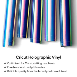 Cricut Vinyle^Vinyle holographique (1,2m / 4pi), Bleu