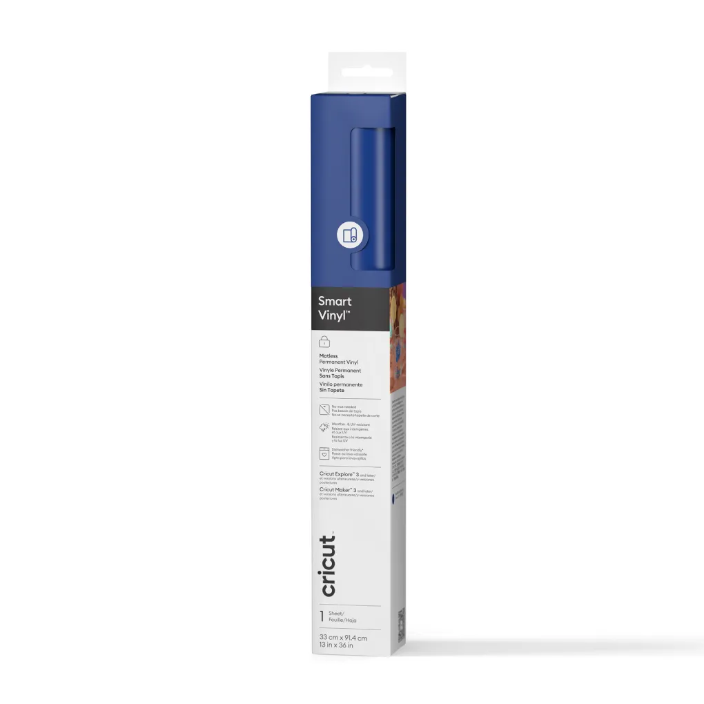 Cricut Vinyle^Vinyle permanent sans tapis Smart Vinyl™ (0,9 m / 3 pi), Bleu