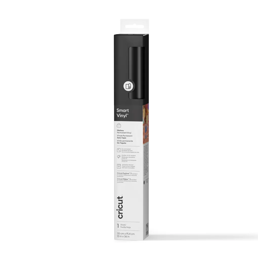 Cricut Vinyle^Vinyle permanent sans tapis Smart Vinyl™ (0,9 m / 3 pi), Noir
