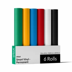 Cricut Exclusivité Web|Vinyle^Vinyle permanent sans tapis Smart Vinyl™, collection Variety (0,6 m / 2 pi, 6 unités)