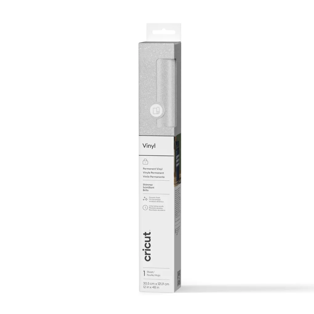 Cricut Vinyle^Vinyle scintillant - permanent (1,2 m / 4 pi), Argent
